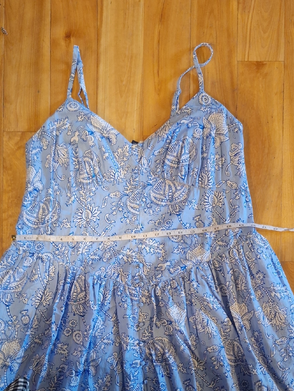 NWT Roller Rabbit x Target Blue & White Floral Basque Waist Midi Maxi Dress XXL - Picture 13 of 15